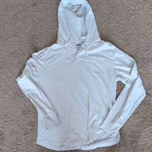 White Hooded Long Sleeve Shirt